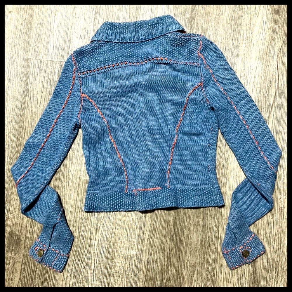 ANTHROPOLOGIE “DENIM JACKET” SWEATER - Picture 3 of 4